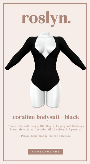 roslyn. coraline bodysuit. black [unpack]