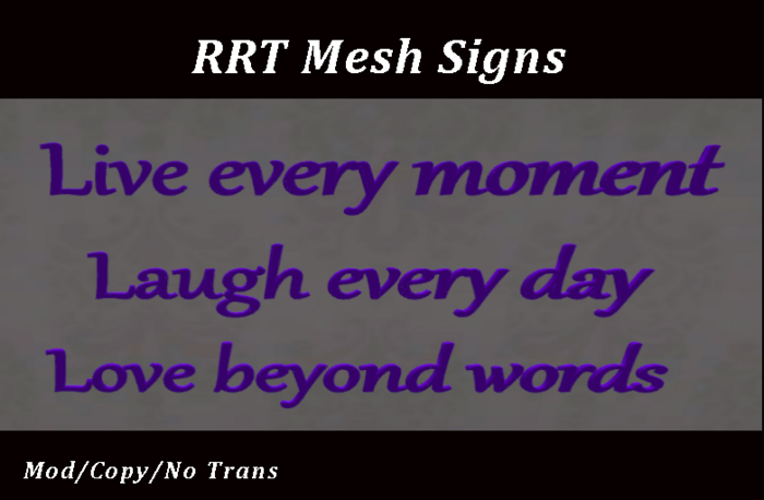 RRT Mesh Sign: Live, Laugh, Love (Purple)
