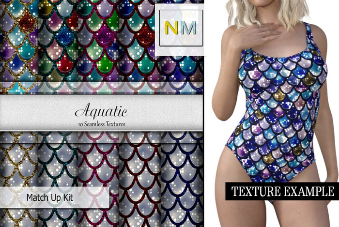 Aquatic Matchup Kit 10 Seamless Fabric Textures NM