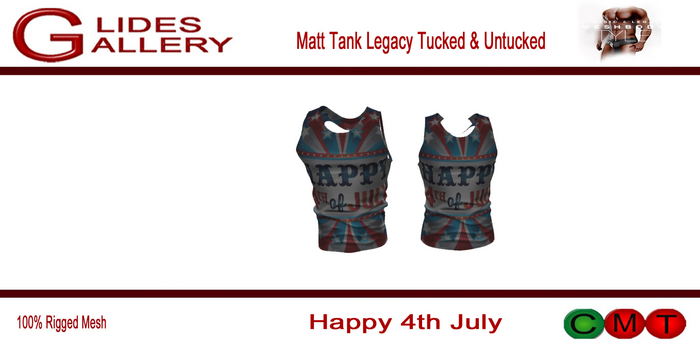 LEGACY MATT TANK  Tucked  & Untucked Happy 4th July