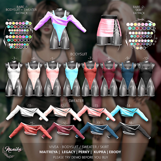 1. NANIKA - Vivea Bodysuit/Sweater Legacy - RARE