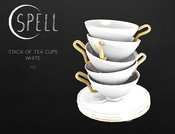 SPELL : Stack of Tea Cups [White]