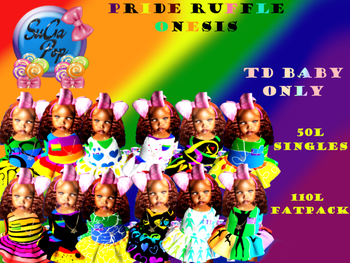 SuGaP0P: Pride 2 Ruffle Onesis (TD Box)