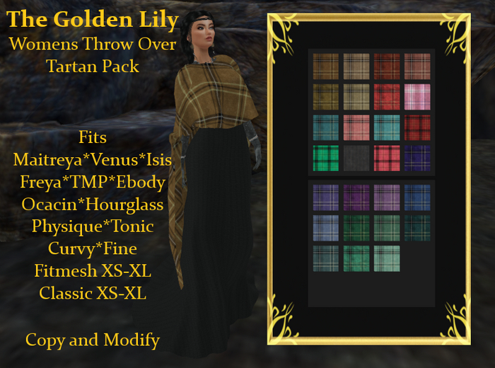 *TGL* Womens Throw Over ~ Tartan Pack