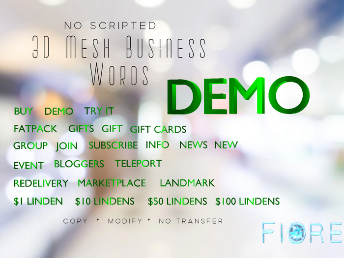 Fiore's Business WORDS *GREEN  