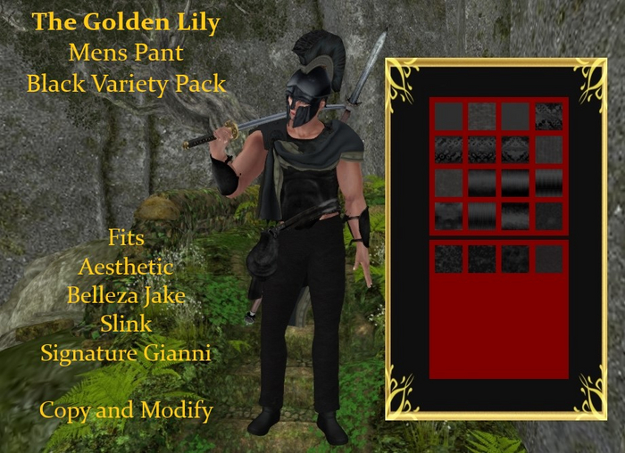 *TGL* Mens Pant ~ Black Variety Pack