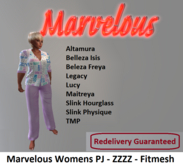 Marvelous Womens PJ - zzzz - Fitmesh
