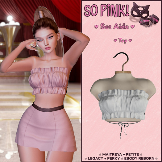 *So Pink!* - Set Aida top white
