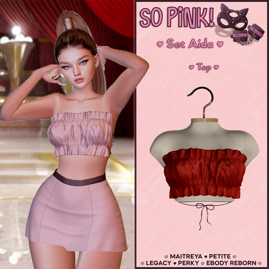 *So Pink!* - Set Aida top red