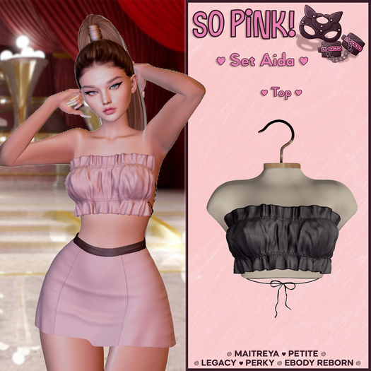 *So Pink!* - Set Aida top grey