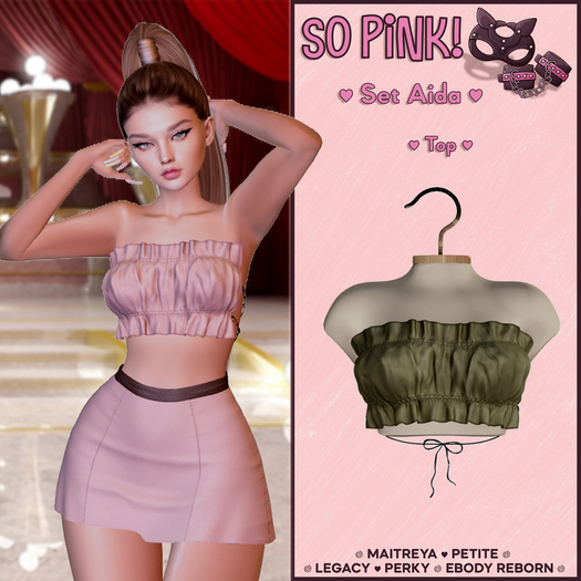 *So Pink!* - Set Aida top green
