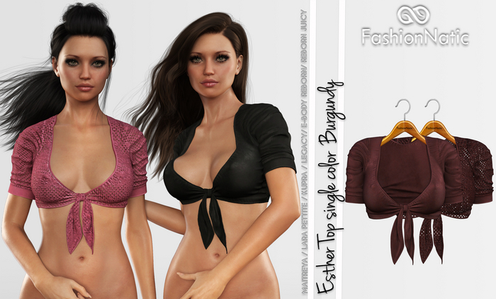 Esther Top Burgundy - Maitreya Lara, Lara Petite, Kupra Original, Legacy, Reborn, Juicy - FashionNatic