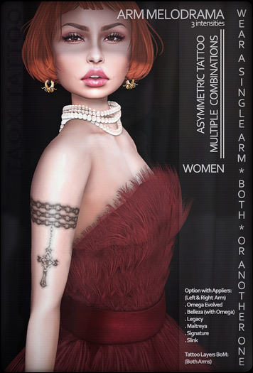 Second Life Marketplace - TAOX TaTToo Arm Melodrama - Asymmetrical ...