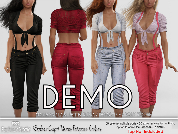 Demo Esther Capri Pants Fatpack Colors - Maitreya Lara, Lara Petite, Kupra, Legacy, Reborn, Juicy - FashionNatic