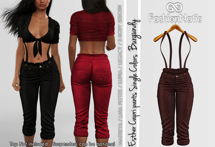 Esther Capri Pants Burgundy - Maitreya Lara, Lara Petite, Kupra, Legacy, Reborn, Juicy - FashionNatic