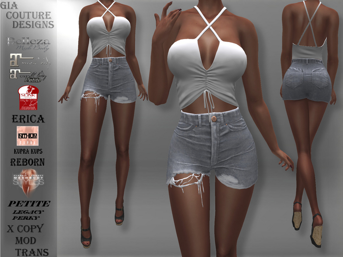 "GCD" Molly Halter Tops White