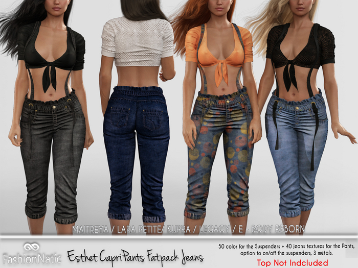 Esther Capri Pants Fatpack Jeans Denim - Maitreya Lara, Lara Petite, Kupra, Legacy, Reborn, Juicy - FashionNatic
