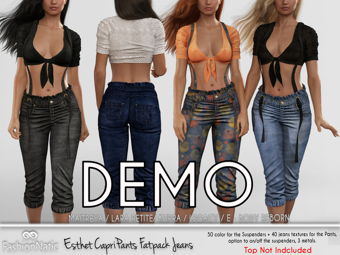 Demo Esther Capri Pants Fatpack Jeans Denim - Maitreya Lara, Lara Petite, Kupra, Legacy, Reborn, Juicy - FashionNatic