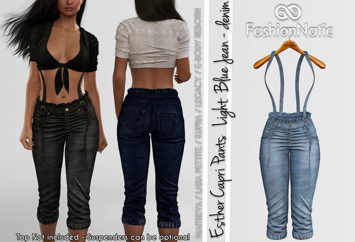 Esther Capri Pants Light Blue Jeans Denim - Maitreya Lara, Lara Petite, Kupra, Legacy, Reborn, Juicy - FashionNatic