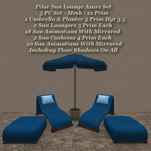 Pilar Sun Lounge Azure Set