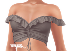 TETRA - Geena ruffle top (Taupe)