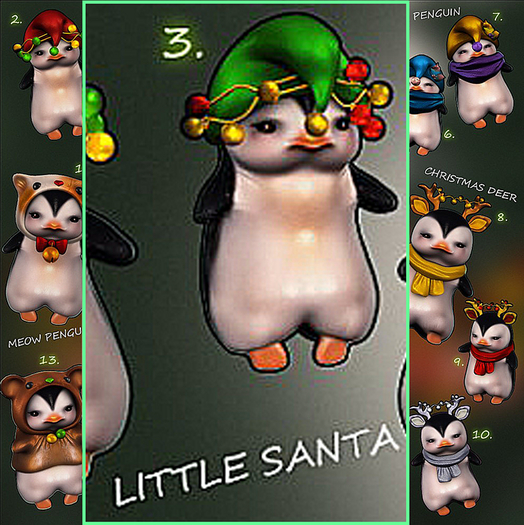 3.Yokai - Ho Ho Ho Penguins - Little Santa (green)