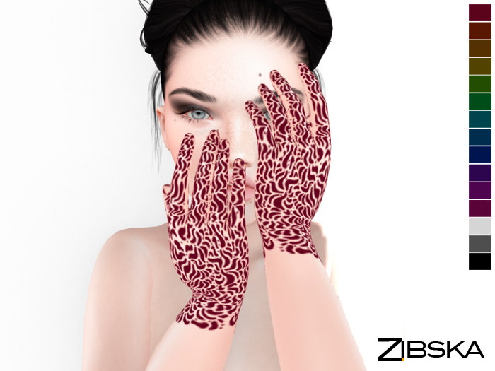 Zibska BOM Pack ~ Ryn Hand Tattoos in 15 colors in 2 transparencies
