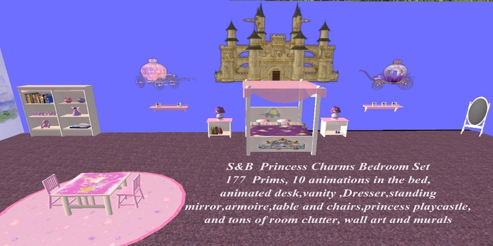 S&B Princess Charms Bedroom Set Boxed
