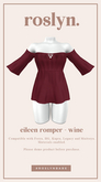 roslyn. eileen romper. wine [unpack]