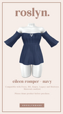 roslyn. eileen romper. navy [unpack]
