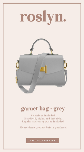 roslyn. garnet bag. grey [unpack]