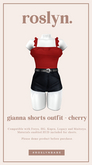 roslyn. gianna shorts outfit. cherry [unpack]