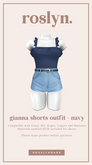 roslyn. gianna shorts outfit. navy [unpack]