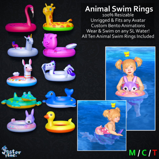 [Jester Inc.] Animal Swim Rings Pack!