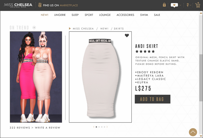 .miss chelsea. Andi Skirt White