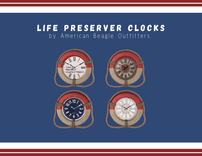ABO - life preserver wall clock - old face