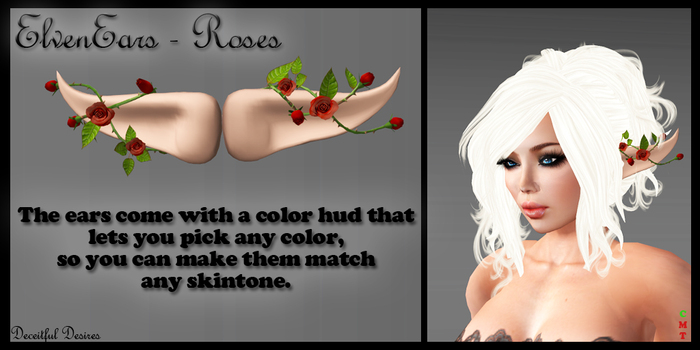 .:DD:. Elf Ears - Roses - Red Roses **SALE** 