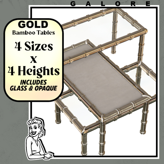 galore- Bamboo - Gold Tables