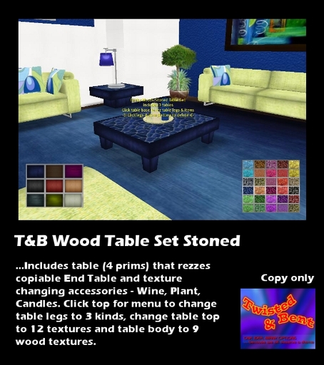 T&B Texture Changing Interactive Stoned Wood Table Set