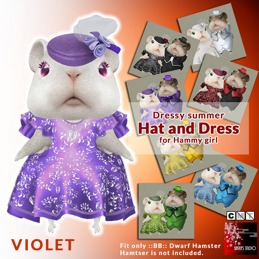 Ss.Hammy GIRL Hat and Dress - violet