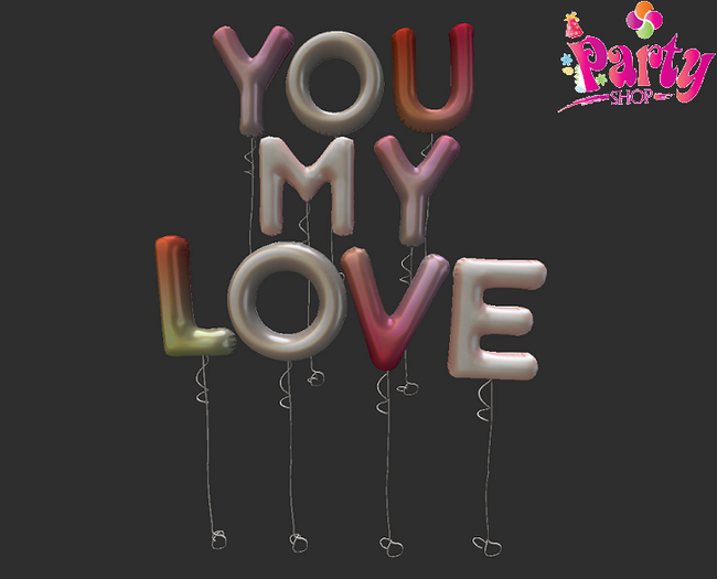 Balloons YOU MY LOVE (Resizable)  FULL PERM