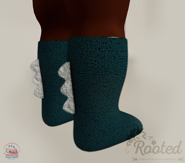 Rooted - Dino Socks - Teal