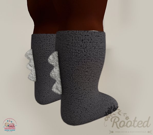 Rooted - Dino Socks - Steel