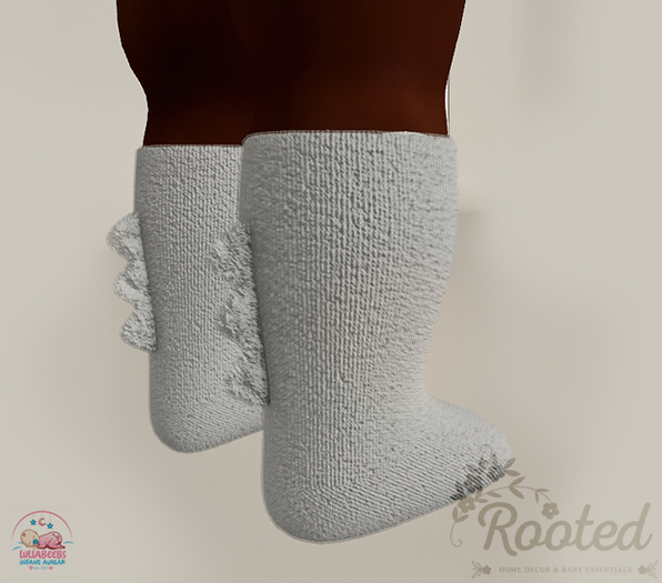 Rooted - Dino Socks - Gray