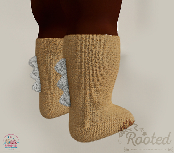 Rooted - Dino Socks - Gold