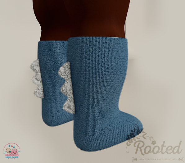 Rooted - Dino Socks - Blue