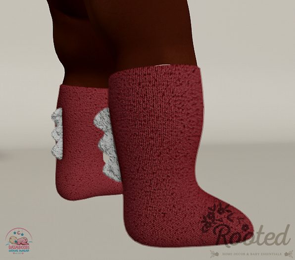Rooted - Dino Socks - Dusty Red