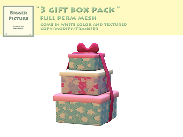 3 gift boxes FULL PERM
