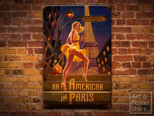 AN AMERICAN IN PARIS | Sexy Pin Up Poster | Metal Sign Wall Poster