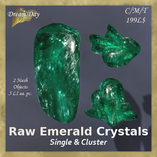 Emerald Crystals, Single & Cluster, .5LI 